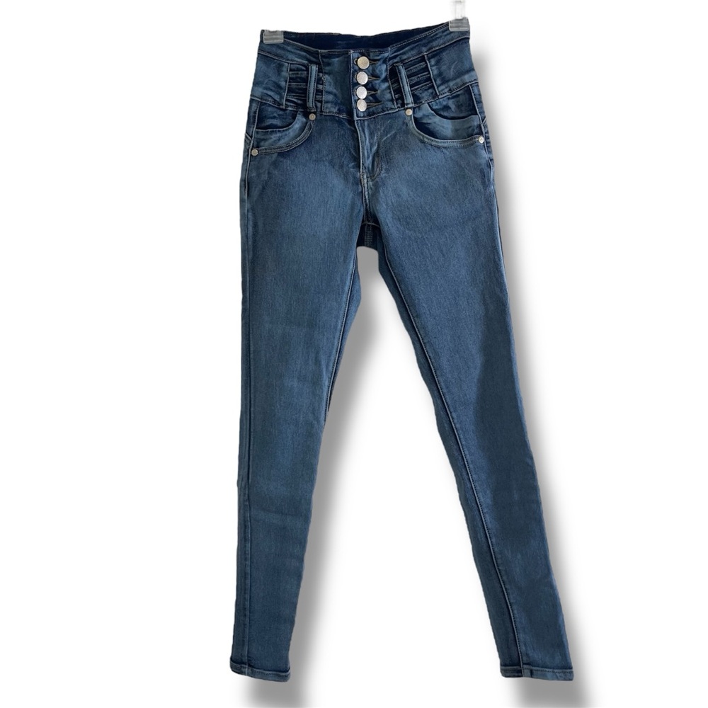 T&Y High Rise Blue Denim Skinny Fit Jeans